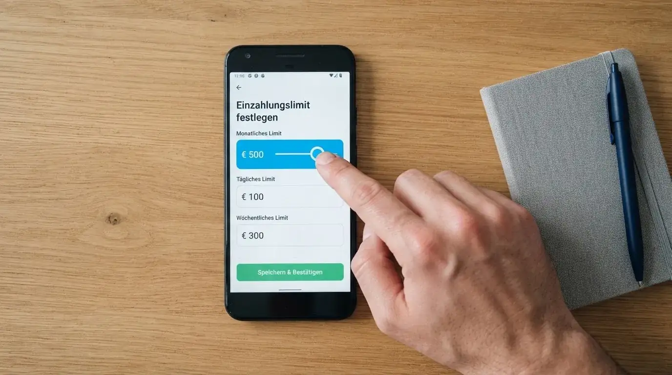 Bildschirmausschnitt eines Formulars zur Festlegung eines monatlichen Einzahlungslimits.